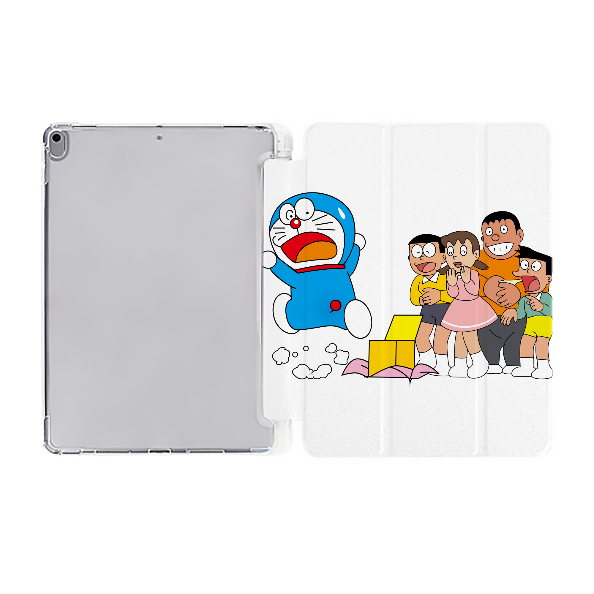 （画像用） ドラえもん 骨川 スネ夫 Doraemon Honekawa Suneo IPad ケース ペン収納付き 三つ折りスタンド PUレザー×シリコン 対応機種9.5/10.5/10.9インチ